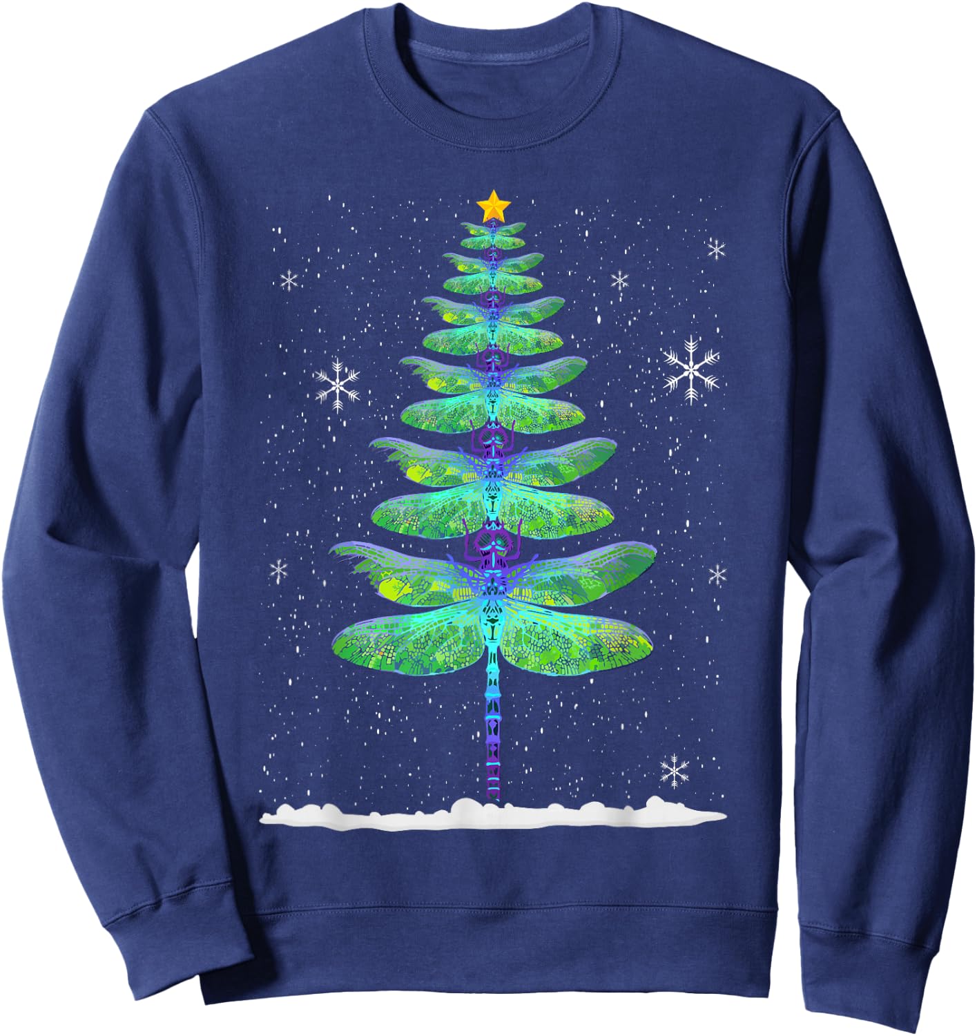 Funny Dragonfly Christmas Tree Sweatshirt - Sweatshirt | Navy