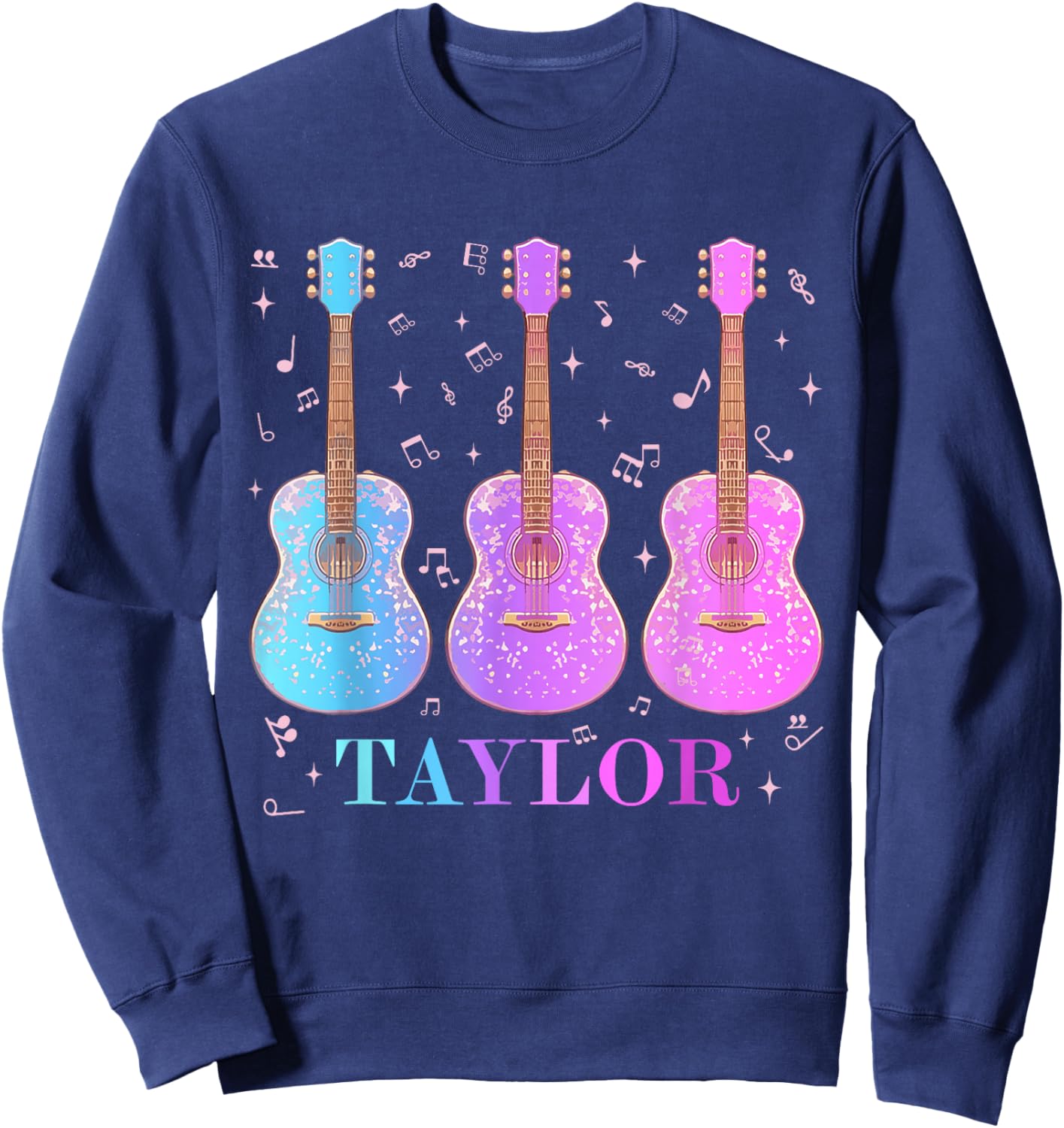 Taylor First Name I Love Taylor Girl Groovy 80's Vintage Sweatshirt - Sweatshirt | Navy