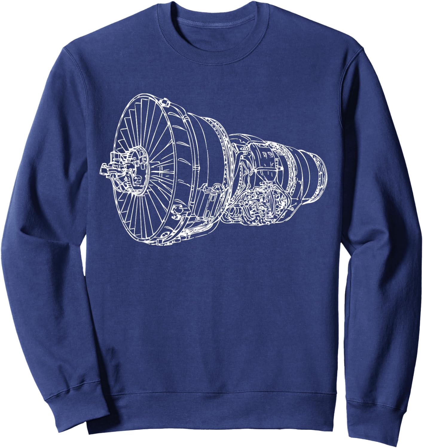 Aircraft Jet Engine Airplane Sweatshirt - Sweatshirt | Navy