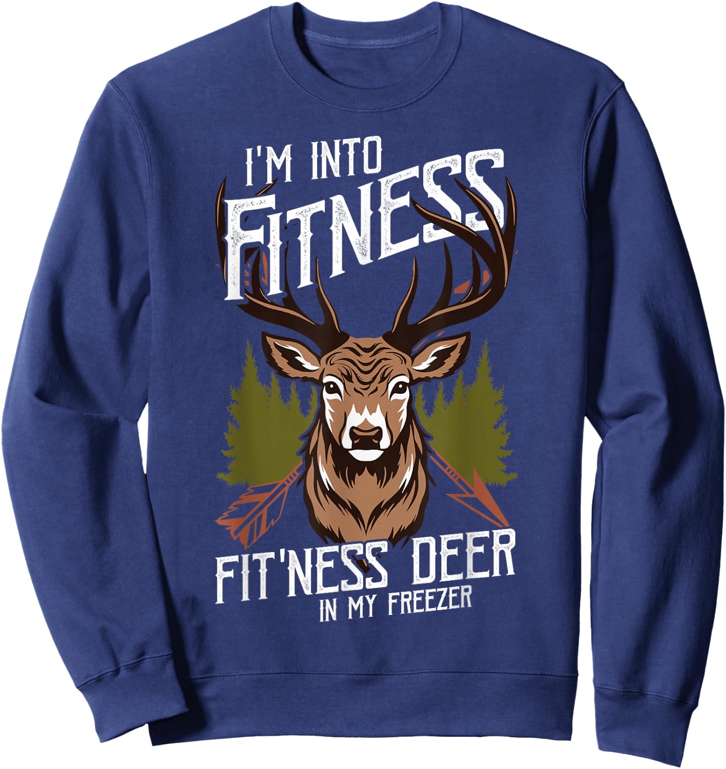Fitness Deer in my Freezer Sweatshirt - Sweatshirt | Navy