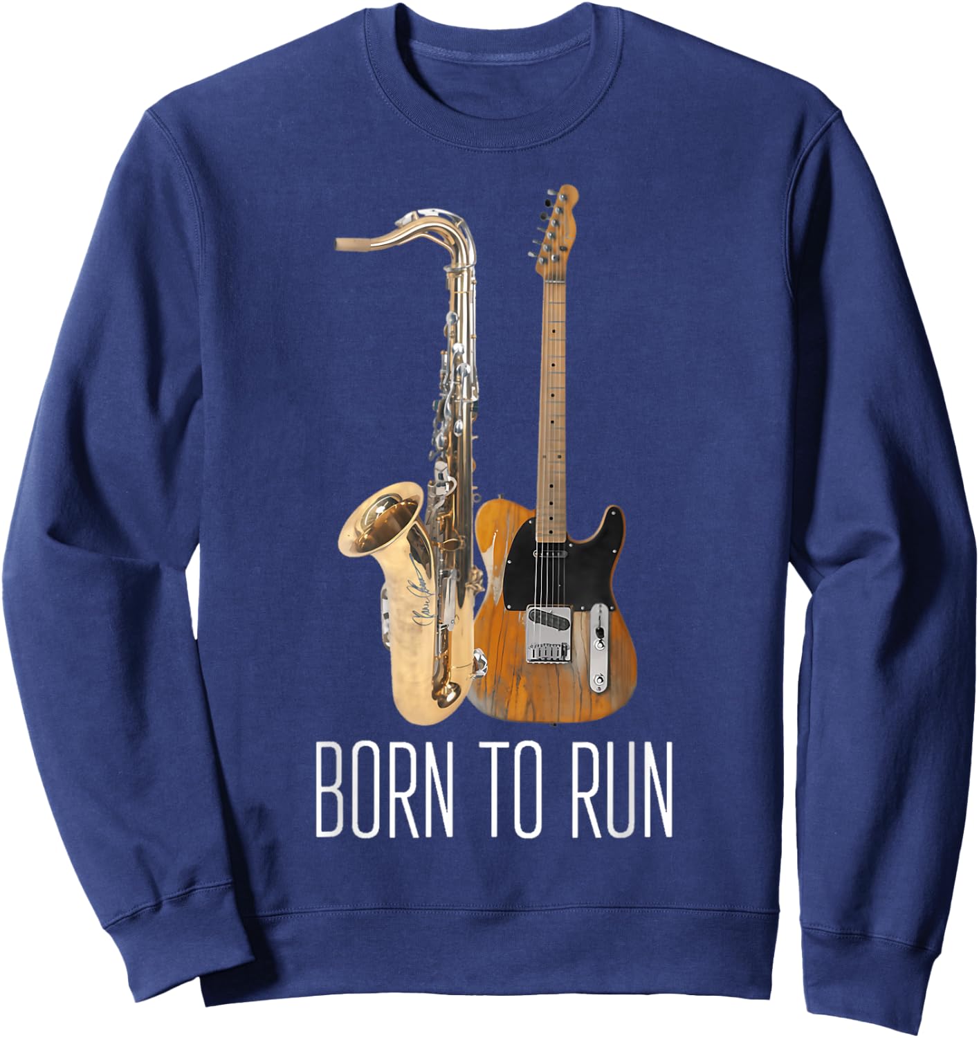 31 Born To Run Saxophone Vintage Music Amp Guitar Active Sweatshirt - Sweatshirt | Navy
