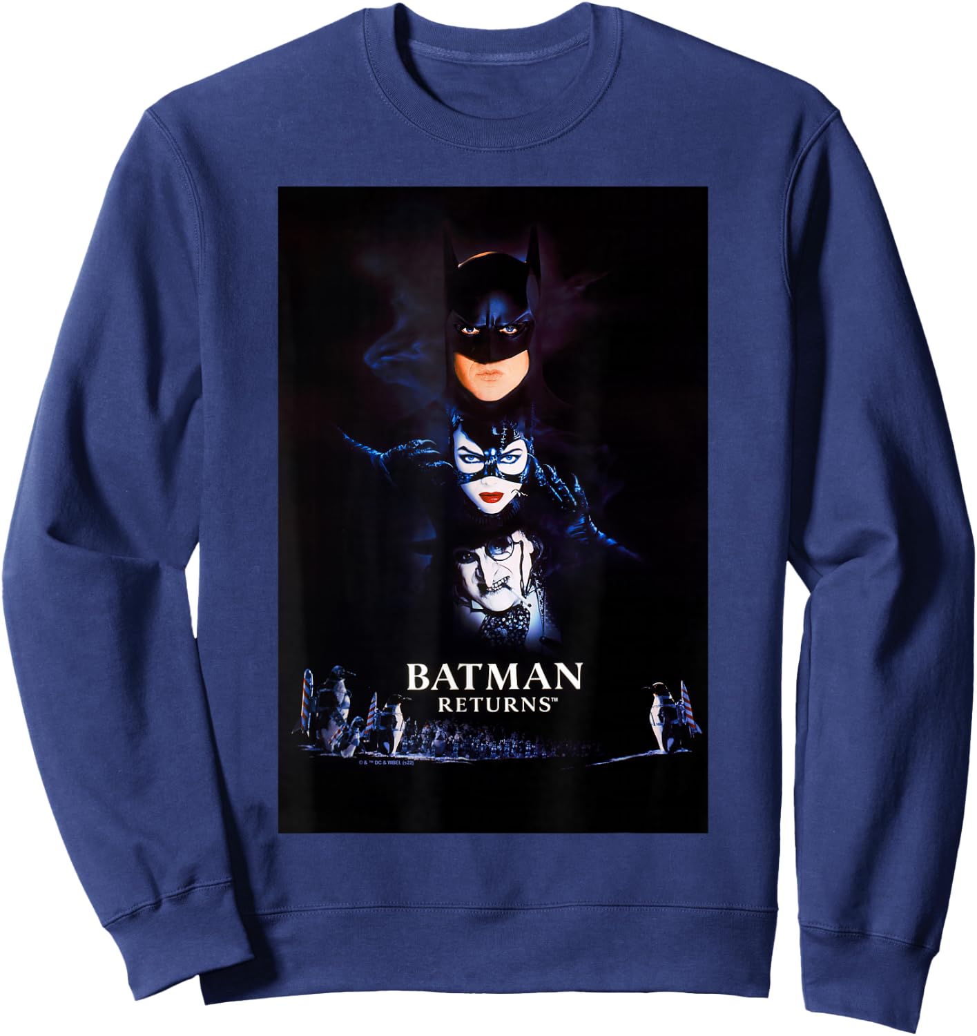 Batman Returns Batman Catwoman Penguin Poster Sweatshirt - Sweatshirt | Navy