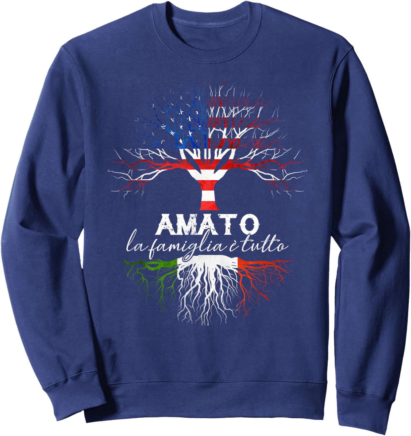 Amato Italian Family Name Italian Roots Sweatshirt - Sweatshirt | Navy