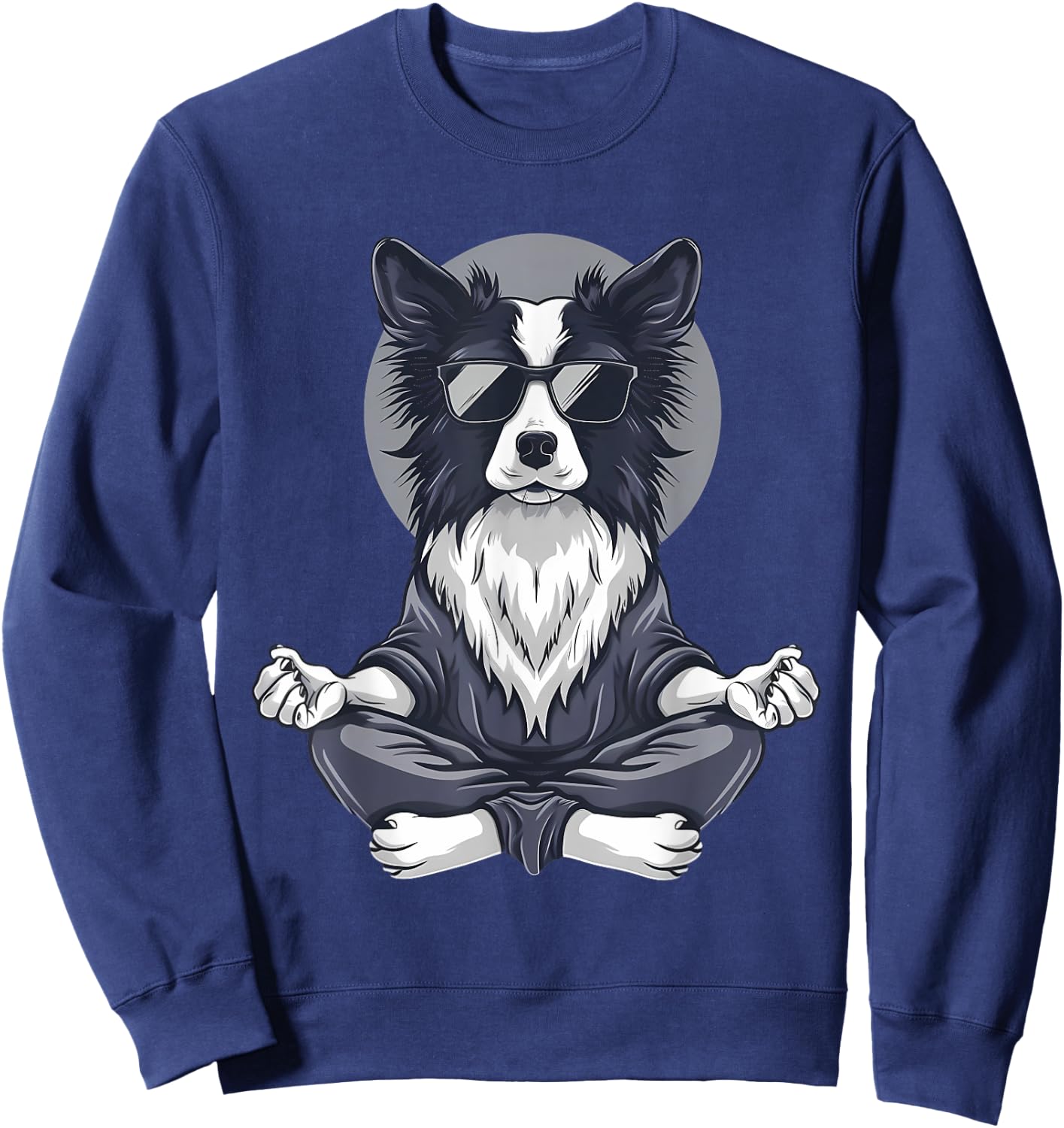 Dog Meditation Zen Buddha Spirituality Hindu Buddhist Men Women Kids Sweatshirt - Sweatshirt | Navy