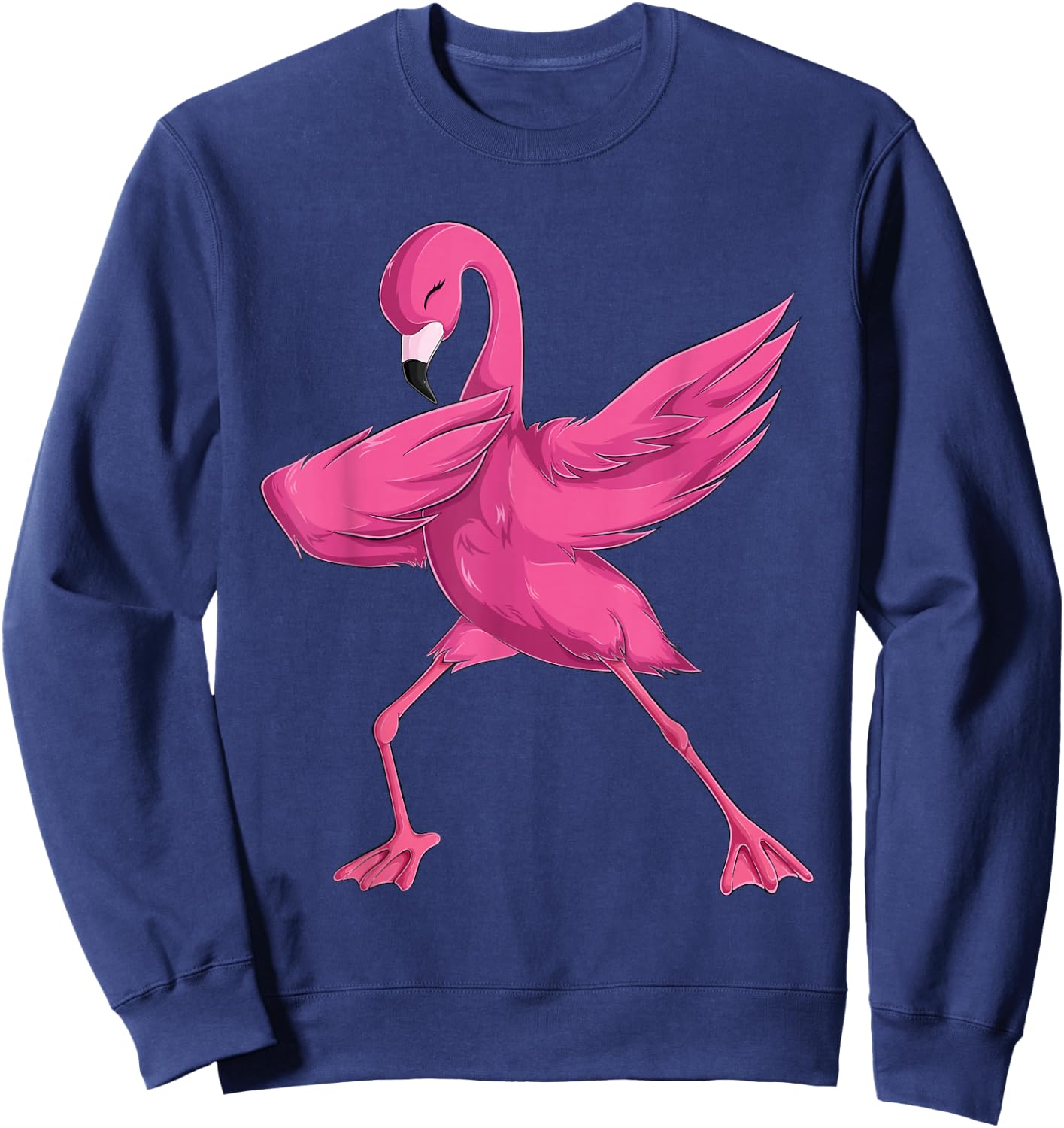 Funny Dabbing Pink Flamingo Women Boys Girls Kids Small Sweatshirt - Sweatshirt | Navy
