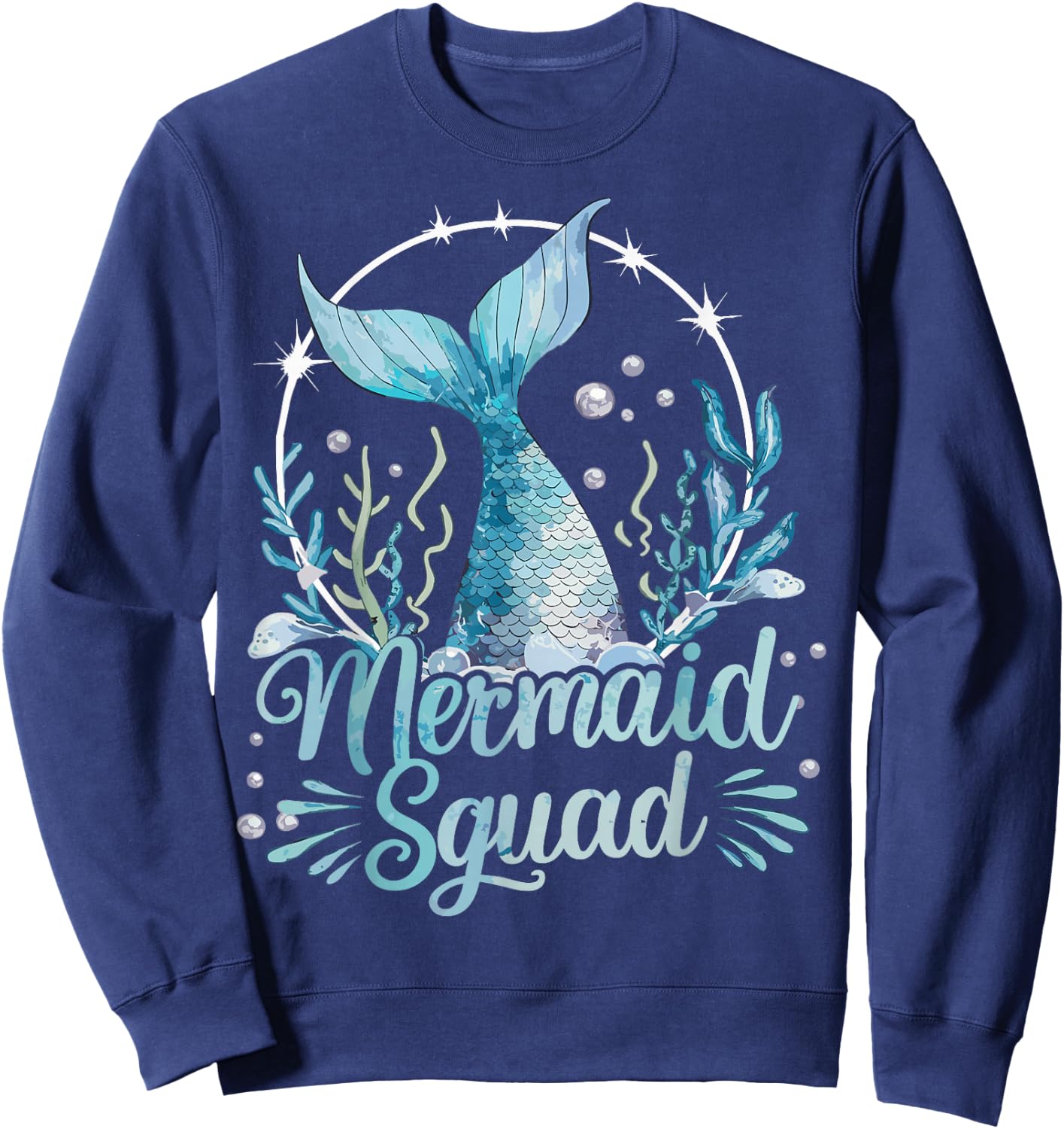 Mermaid Birthday Squad Mermaid Sweatshirt - Sweatshirt | Navy