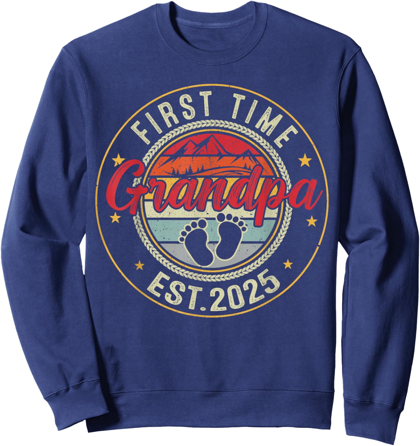 First time grandpa 2025 for grandfather to be Sweatshirt - Sweatshirt | Navy