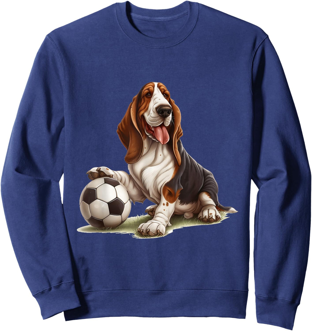 Basset Hound Dog Soccer Ball Sports Team Animal Women Kids Sweatshirt - Sweatshirt | Navy