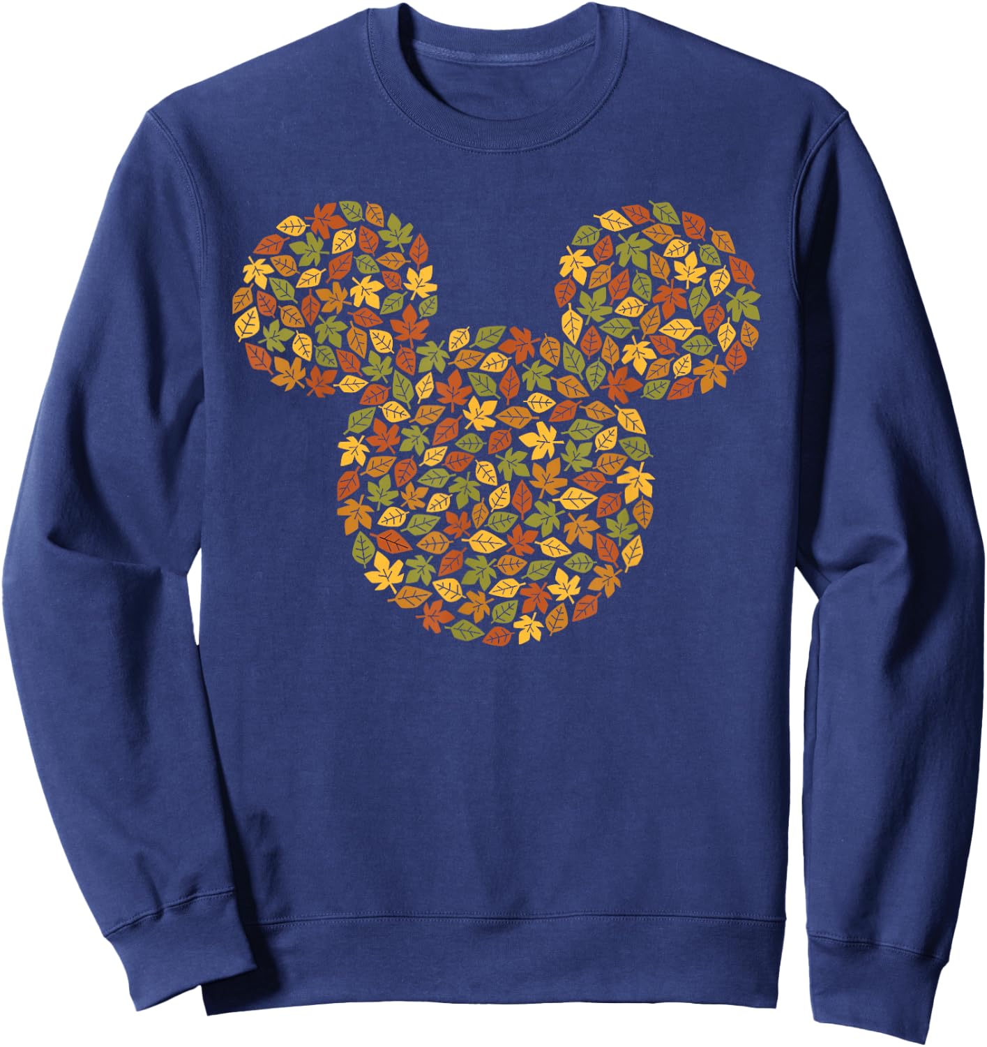 Disney Mickey Mouse Icon Autumn Fall Leaves Sweatshirt - Sweatshirt | Navy