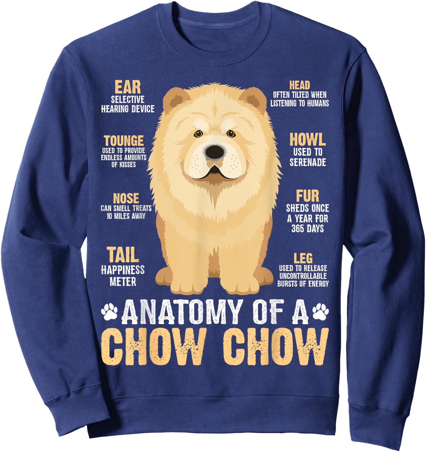 Anatomy Of A Chow Chow Sweatshirt - Sweatshirt | Navy