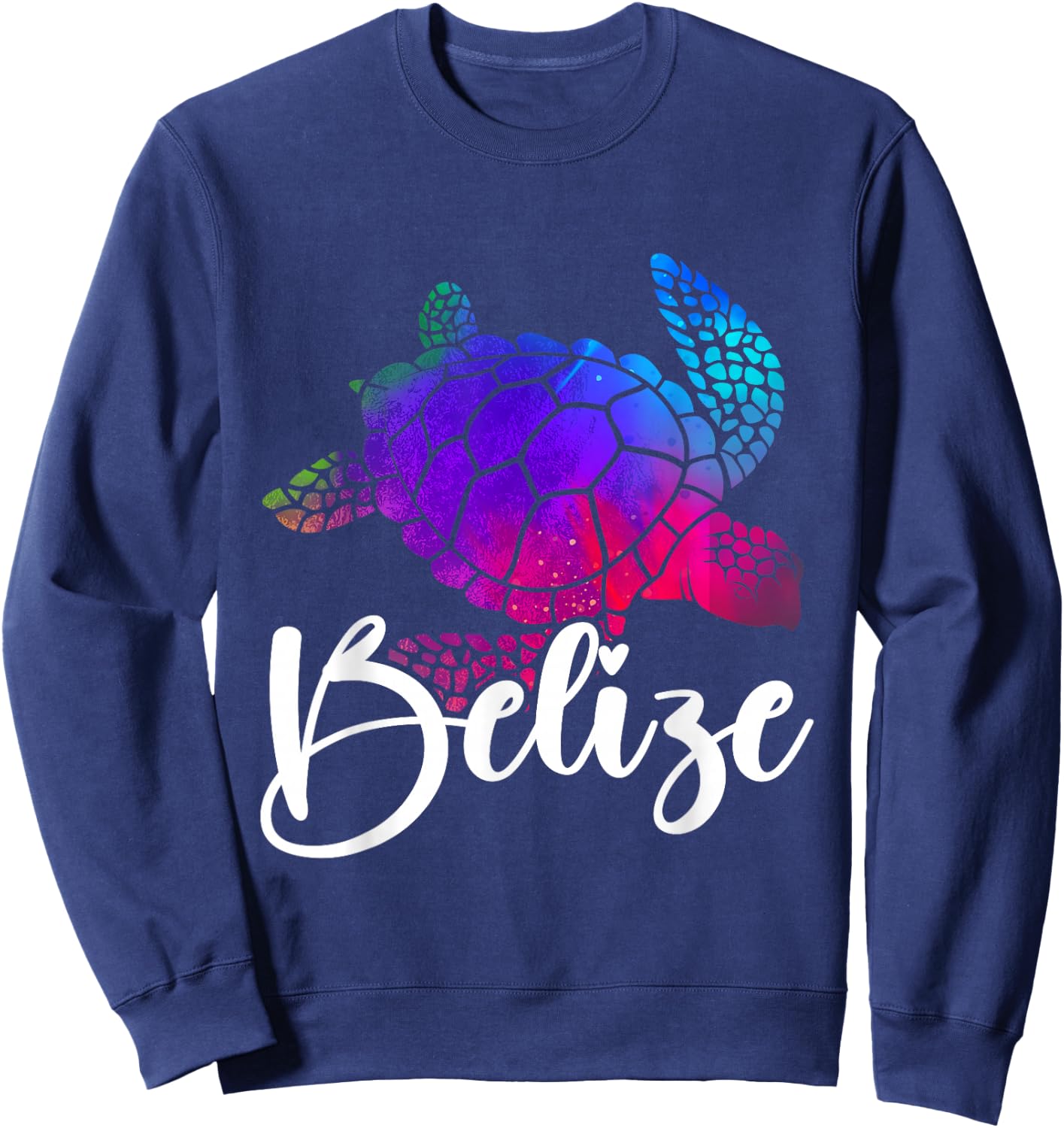 Belize Souvenir Sea Turtle Watercolor Sweatshirt - Sweatshirt | Navy