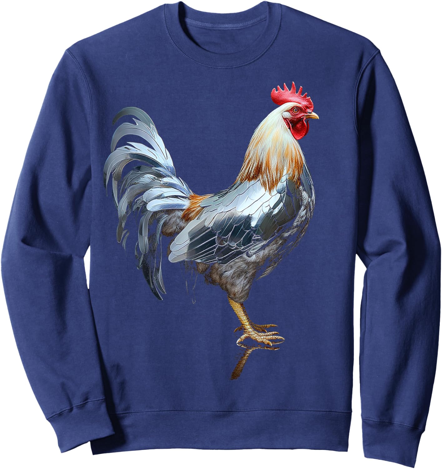 Chicken Animal Zoo Artwork Chicken Sweatshirt - Sweatshirt | Navy