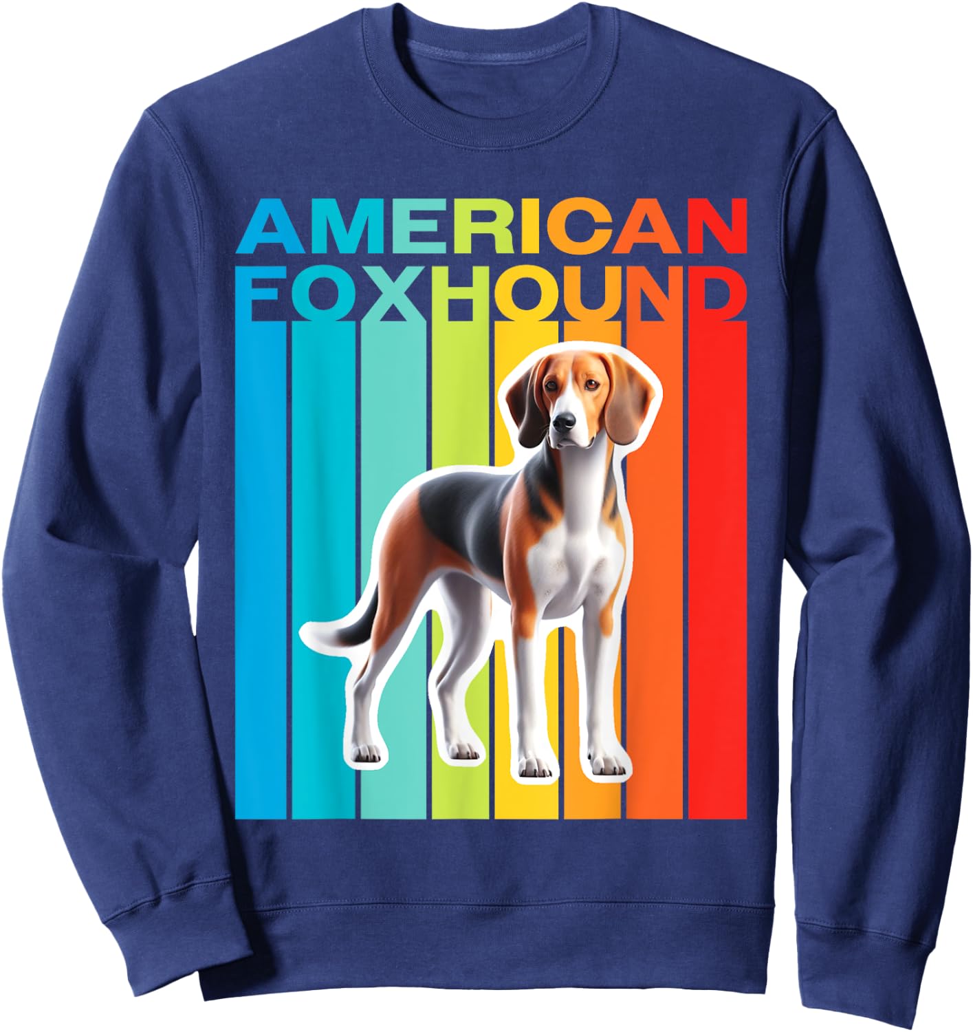 Colorful American Foxhound Sweatshirt - Sweatshirt | Navy