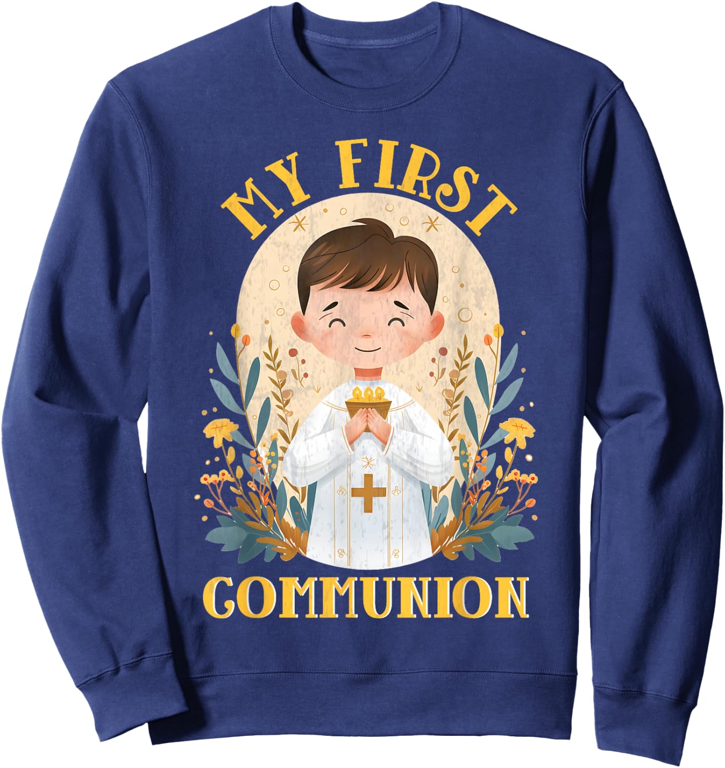 My First Communion 1st Holy Communion Boy Sweatshirt - Sweatshirt | Navy