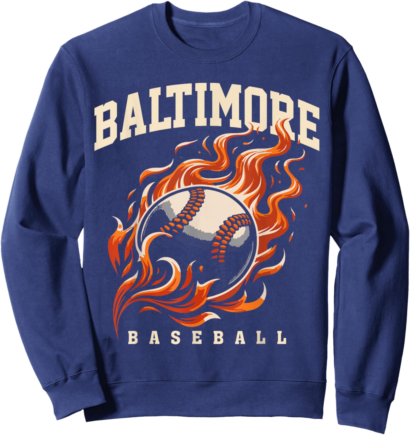 Baltimore Baseball Varsity Vintage Design For Baseball Lover Sweatshirt - Sweatshirt | Navy