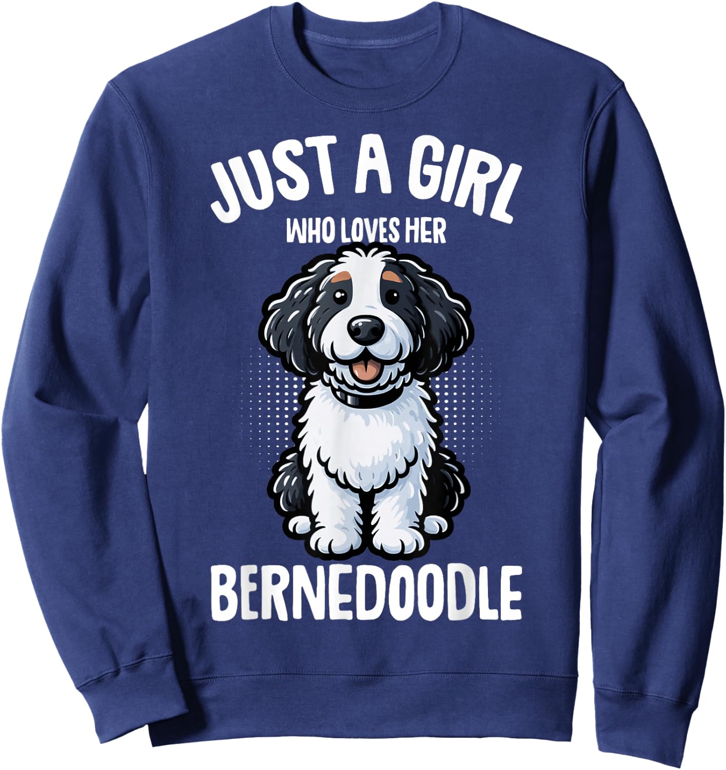 Just a Girl Who Loves Her Bernedoodle Dog Kids Sweatshirt - Sweatshirt | Navy