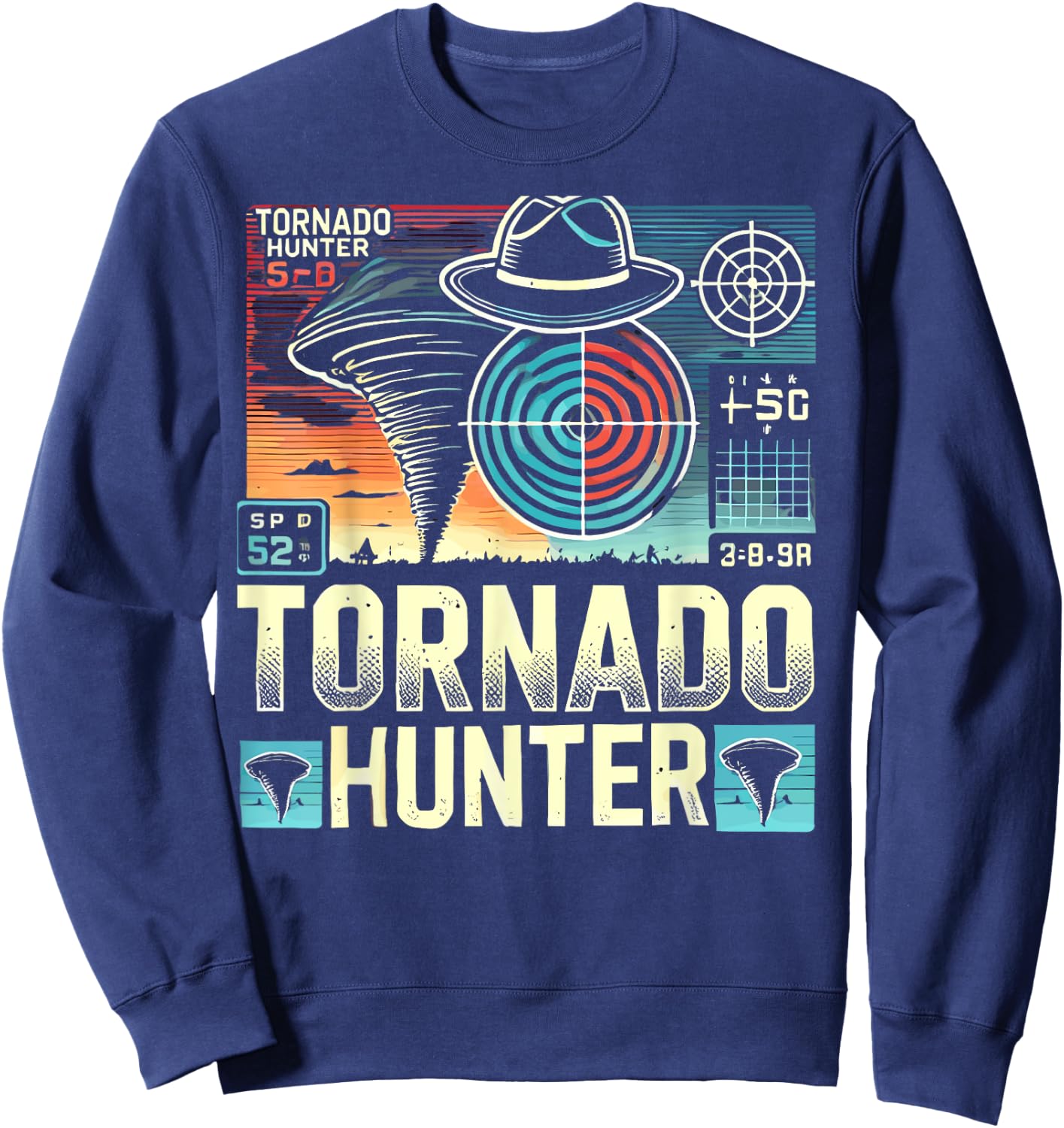 Tornado Costume Tornado Chasers Storm Hunter Storm Tornado Sweatshirt - Sweatshirt | Navy