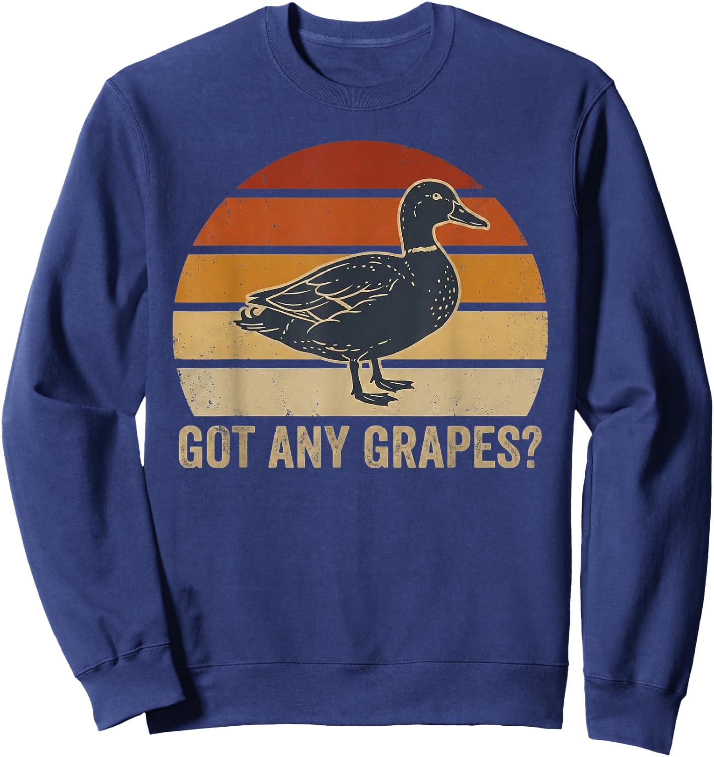 Got Any Grapes Funny Duck Lemonade Stand Retro Sunset Sweatshirt - Sweatshirt | Navy