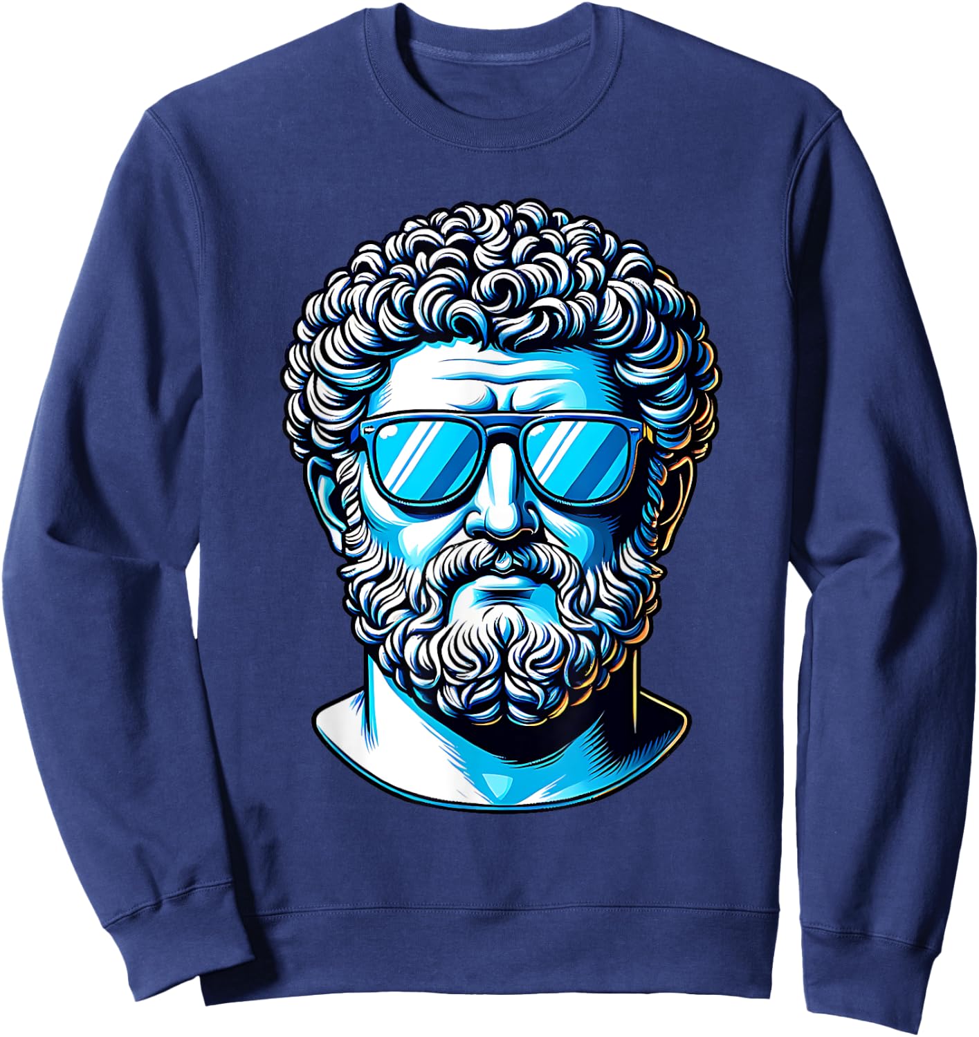 Funny Stoic Stoicism Marcus Aurelius Philosophy Graphic Sweatshirt - Sweatshirt | Navy