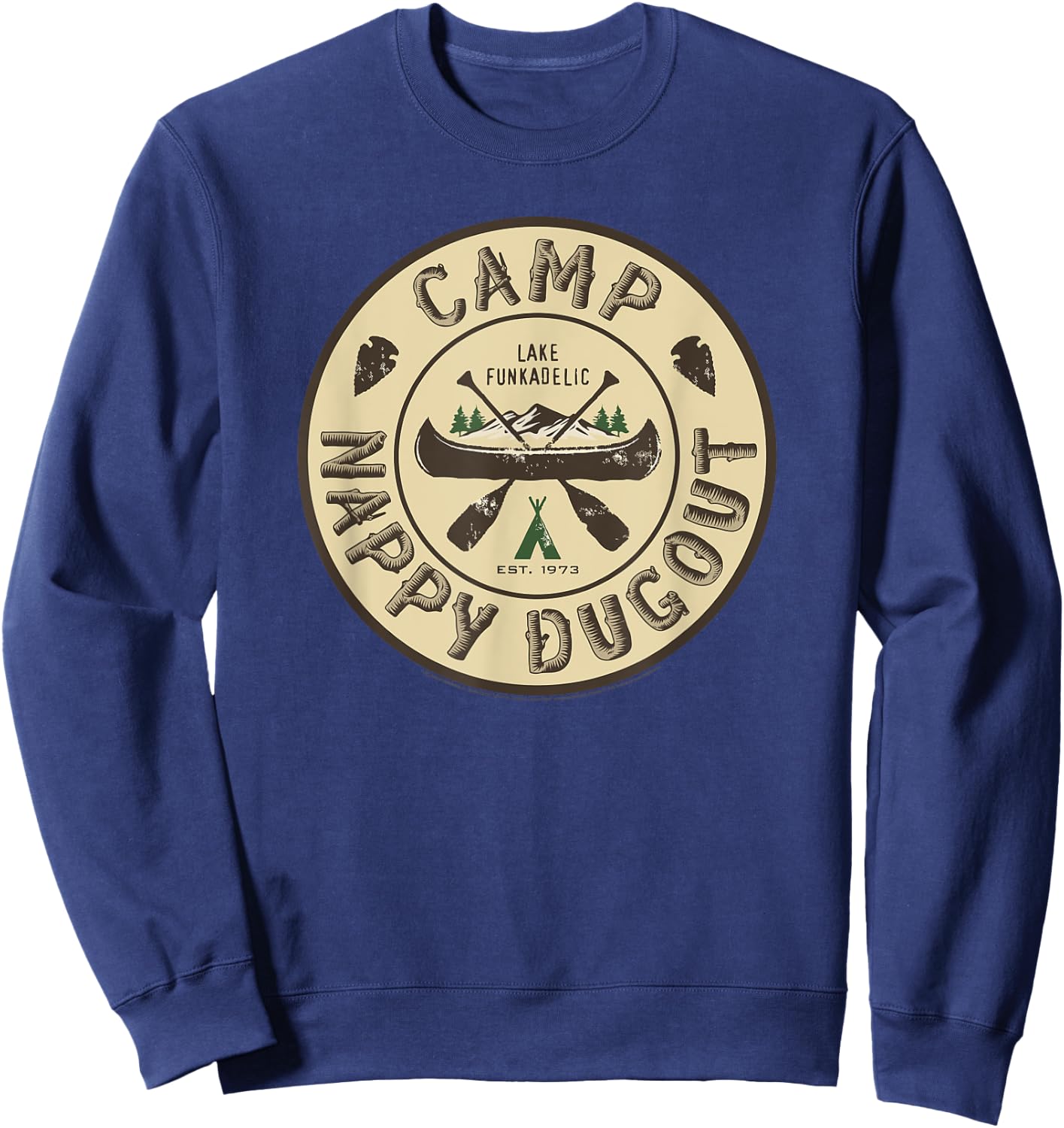 George Clinton Camp Nappy Dugout Lake Funkadelic Circle Logo Sweatshirt - Sweatshirt | Navy
