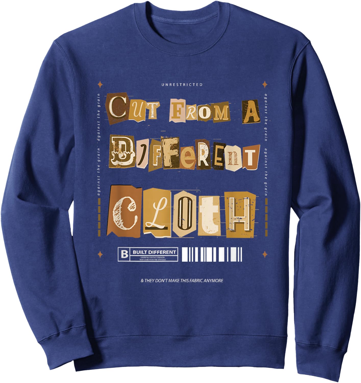 Brown Cut From A Different Cloth Brown Color Graphic Sweatshirt - Sweatshirt | Navy