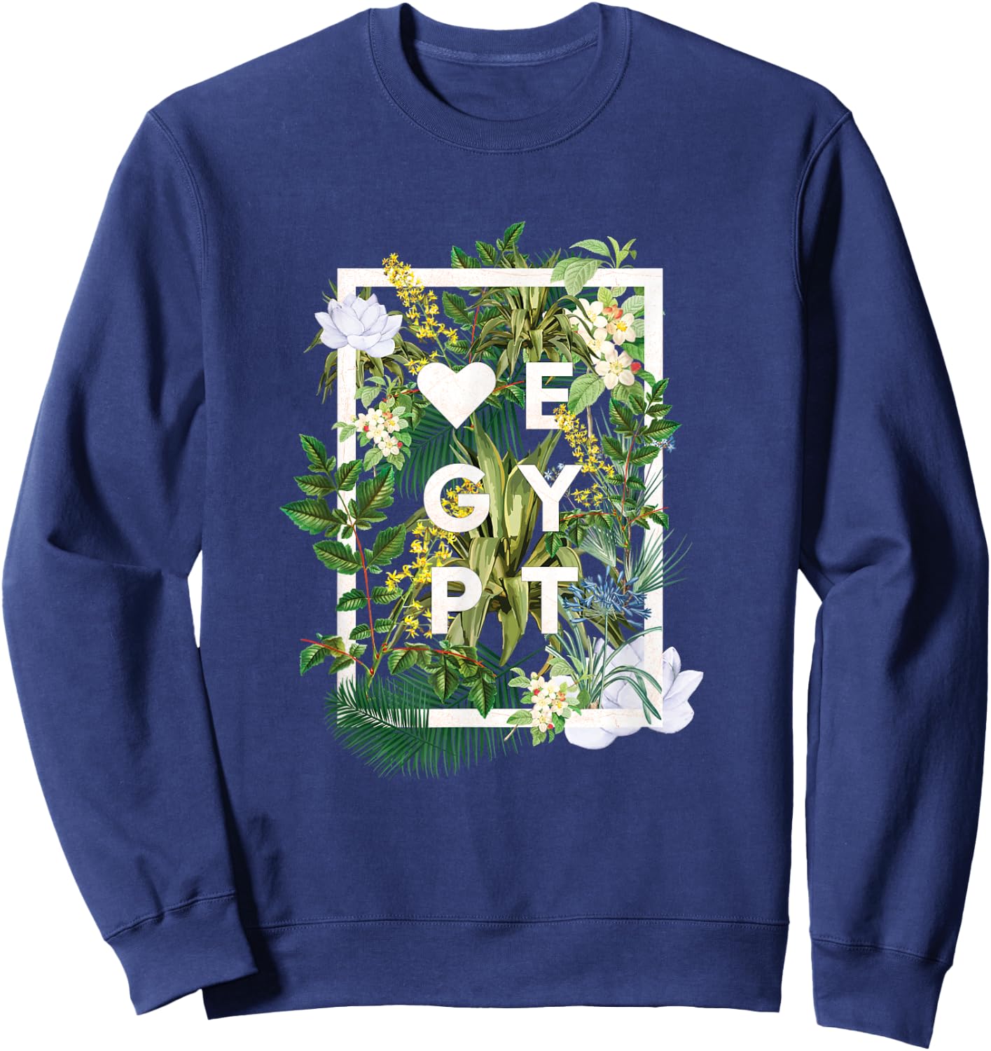 Flowers of Egypt Word Art - Egyptian Pride Sweatshirt - Sweatshirt | Navy