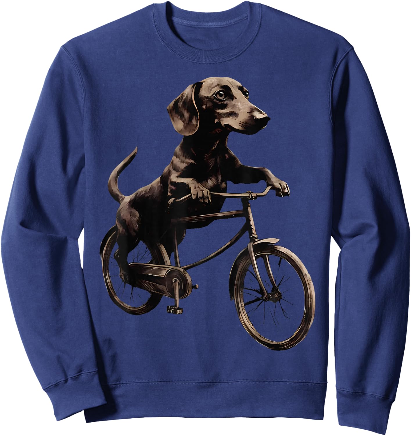 Dachshund Riding A Bike Bicycle Cycling Dachshund Dog Lover Women Kids Sweatshirt - Sweatshirt | Navy