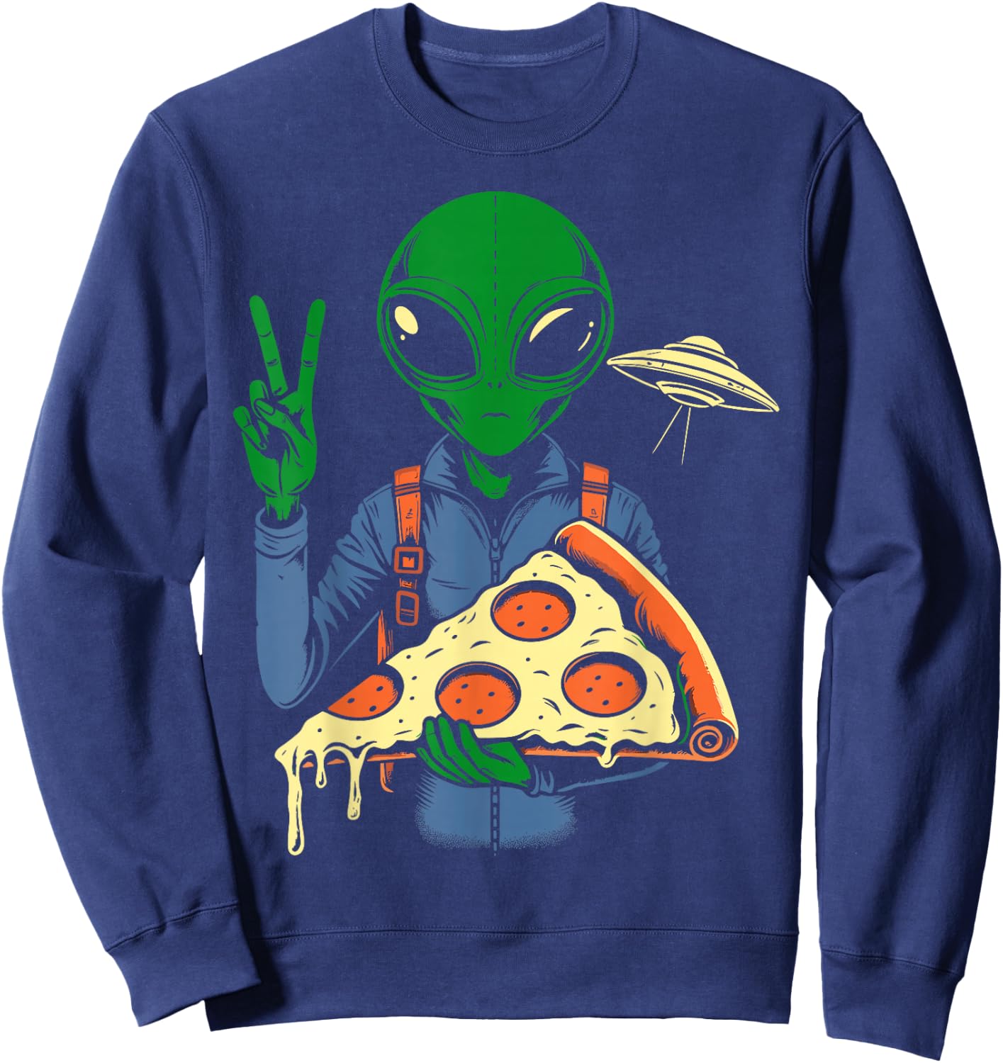 Alien pizza Sweatshirt - Sweatshirt | Navy