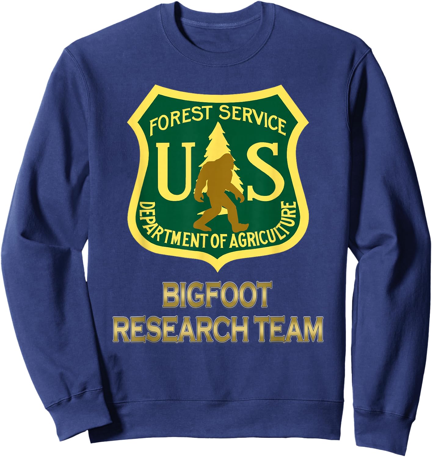 Bigfoot Research Team Funny Sweatshirt - Sweatshirt | Navy