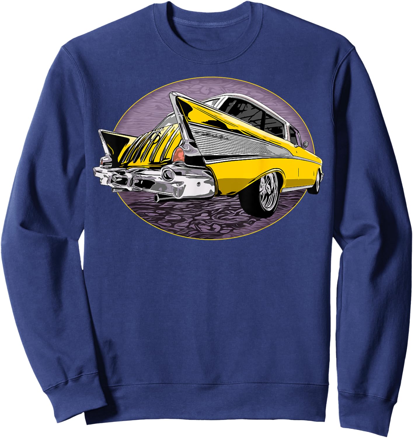 57 Chevys Truck Yellow Vintage Cars Sweatshirt - Sweatshirt | Navy