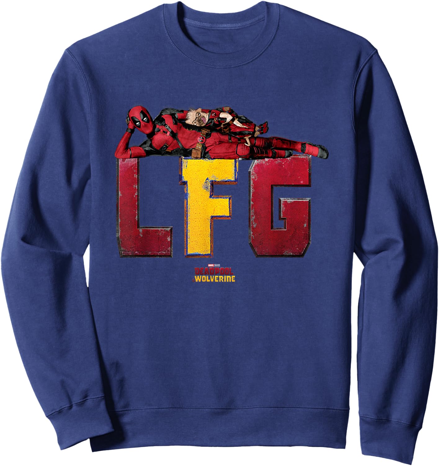 Marvel Deadpool & Wolverine LFG Deadpool & Dogpool Chilling Sweatshirt - Sweatshirt | Navy