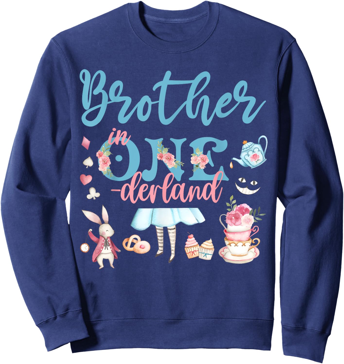 Brother Of The Birthday Girl - Brother In Onderland Family Sweatshirt - Sweatshirt | Navy