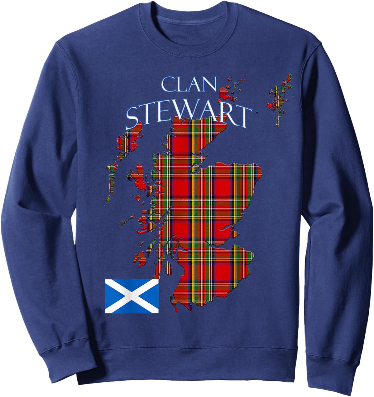 Stewart Scottish Clan Tartan Scotland Sweatshirt - Sweatshirt | Navy