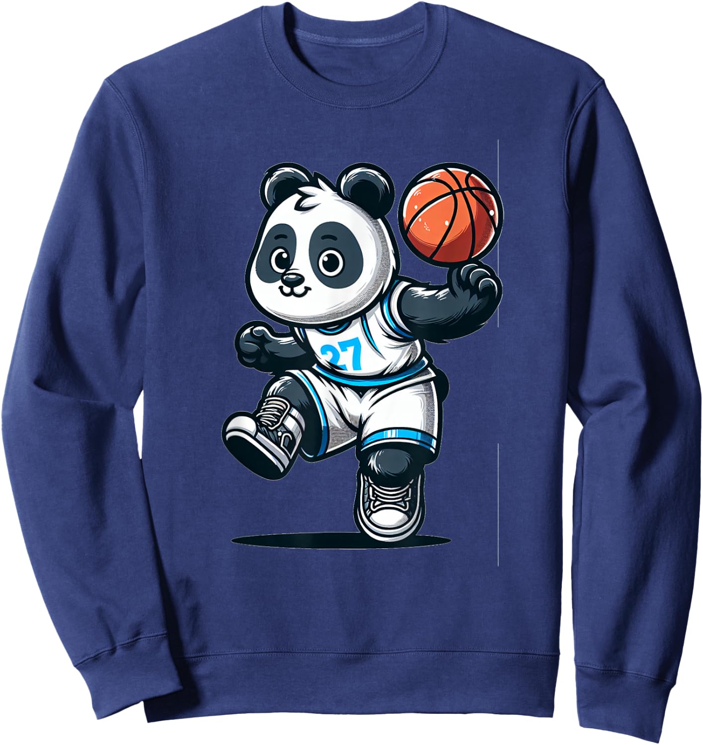 Cute Basketball Player Panda Sweatshirt - Sweatshirt | Navy