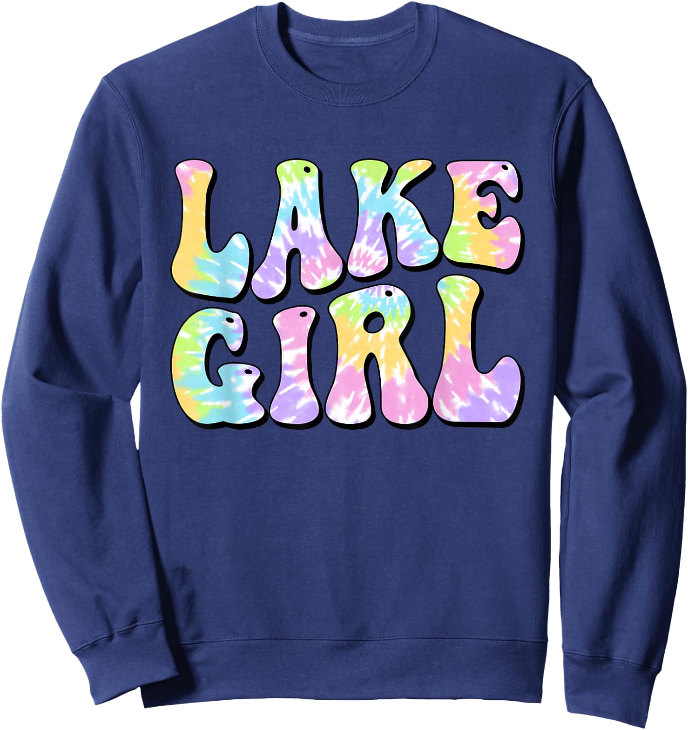 Lake Girl Fun Fishing Boating Sailing Women Girl Kids Sweatshirt - Sweatshirt | Navy