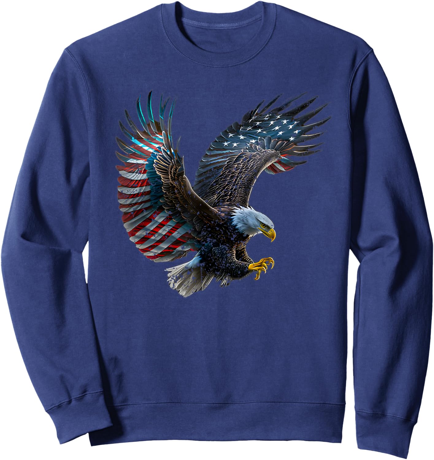 Patriotic Eagle 4th Of July USA American Flag Girls Kids Men Sweatshirt - Sweatshirt | Navy