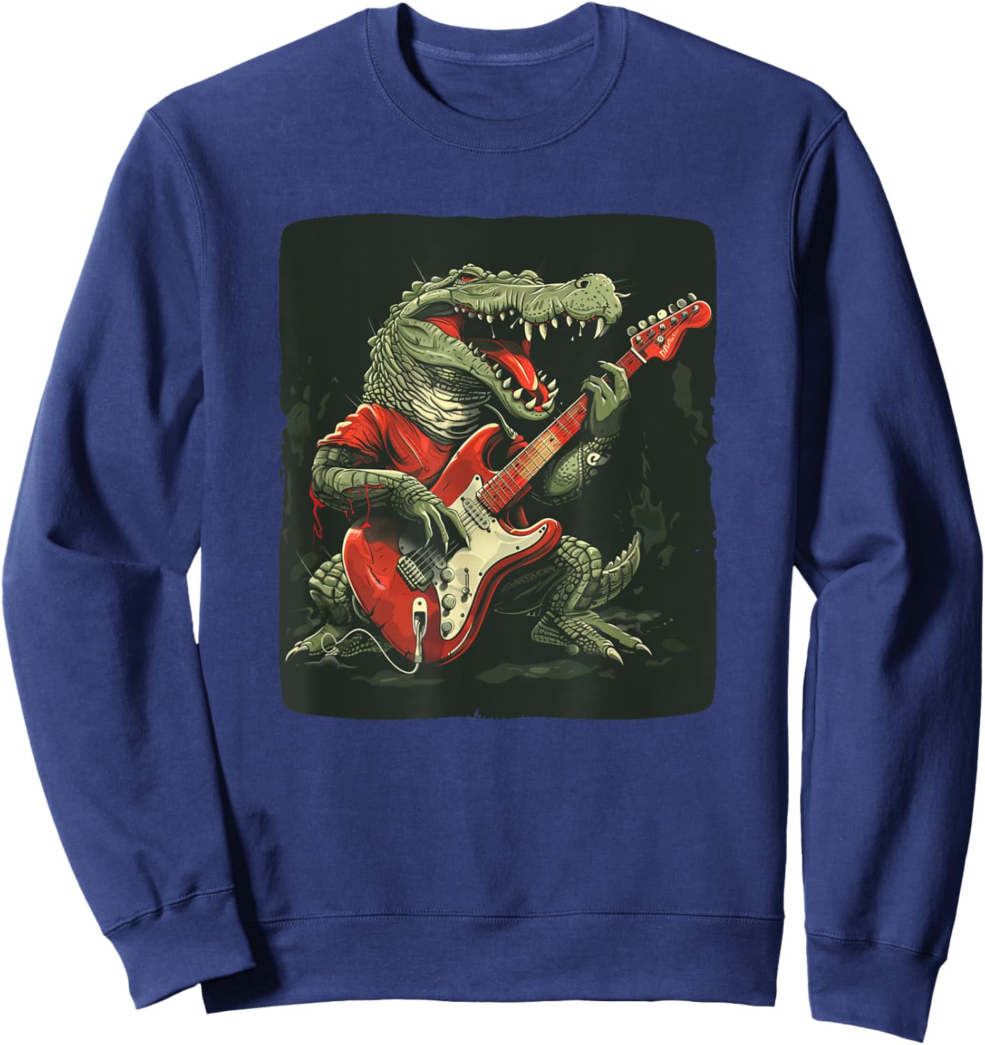 Cool Guitarists Crocodile Costume for Boys and Girls Sweatshirt - Sweatshirt | Navy