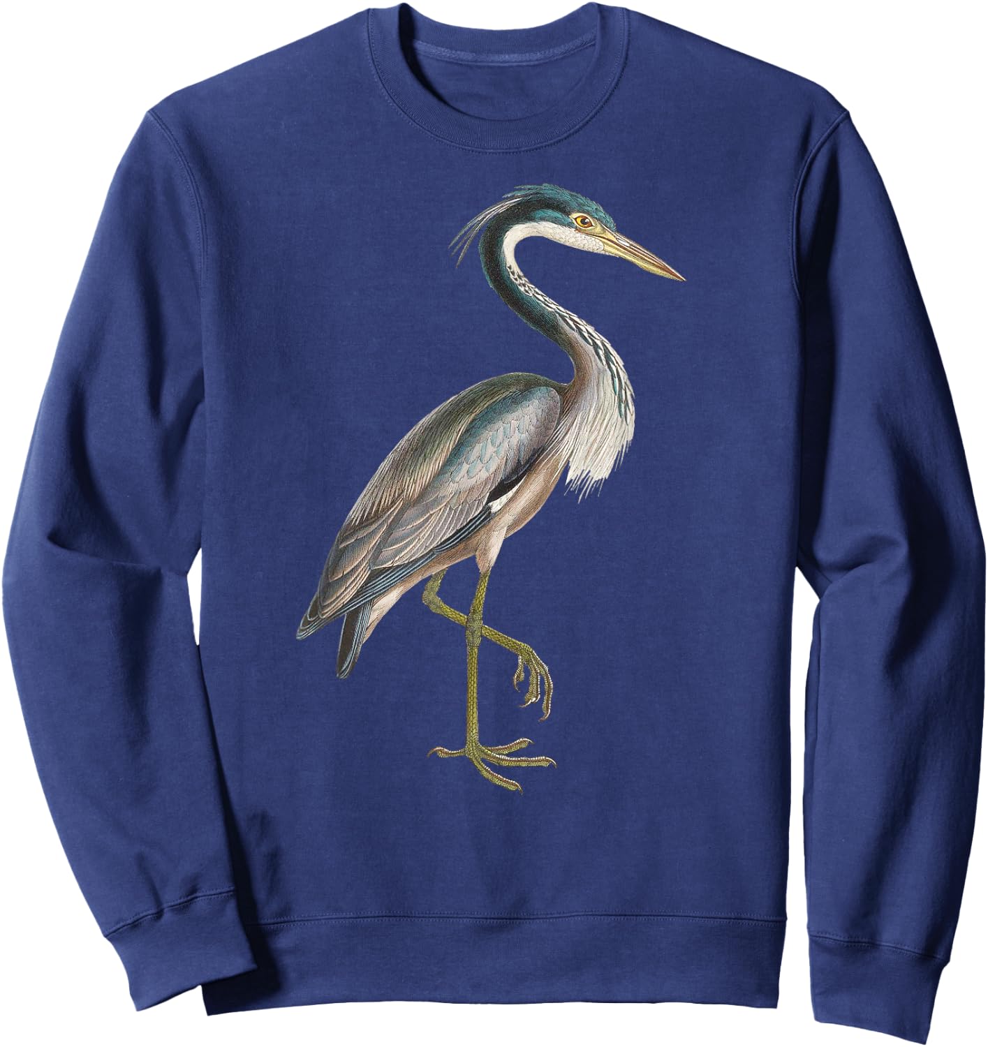 Heron Shirt Water Bird Lover Blue Heron coastal birds Sweatshirt - Sweatshirt | Navy