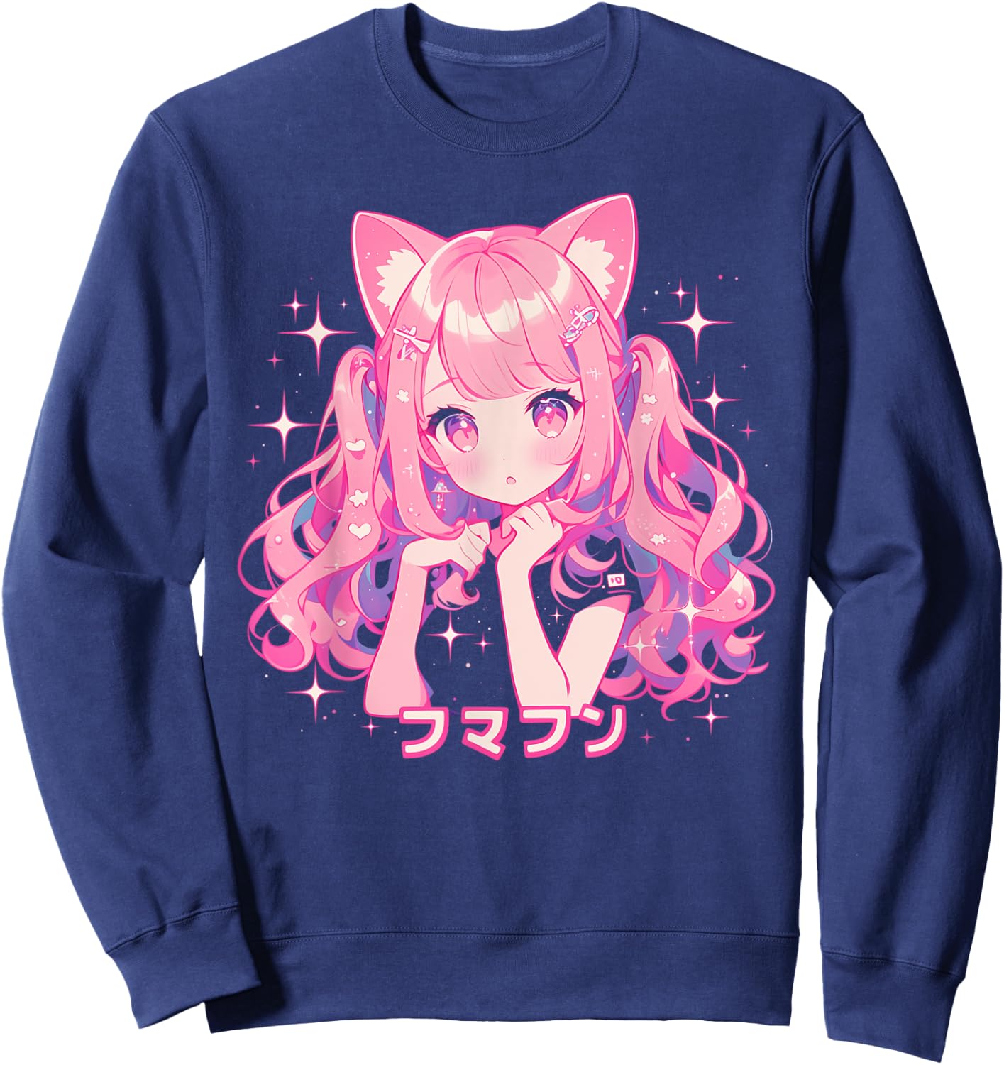 Goth Grunge Demon Anime Girl Waifu Horror Alt Aesthetic Sweatshirt - Sweatshirt | Navy