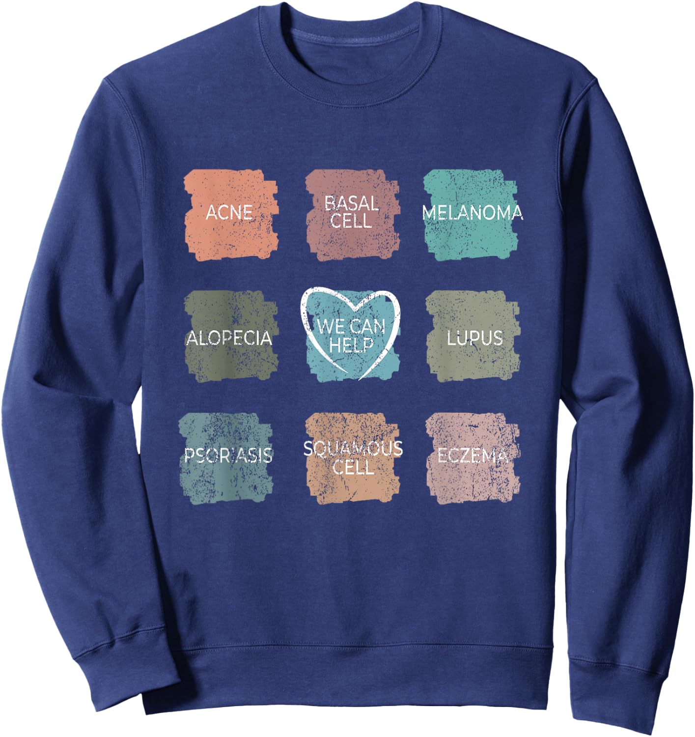 Vintage Dermatology Nurse - We Can Help Derm Dermatologist Sweatshirt - Sweatshirt | Navy