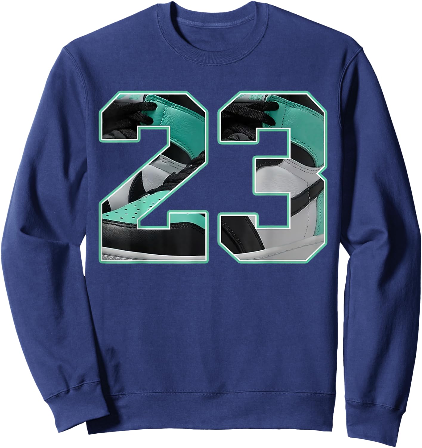 Number 23 Black Green Glow 3s Loser Lover Matching Sweatshirt - Sweatshirt | Navy