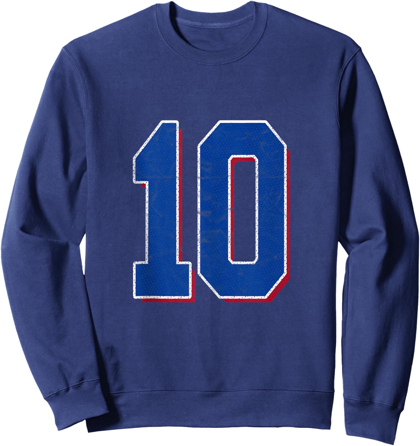 Number 10 Numbered Uniform Sports Team Jersey 10th Birthday Sweatshirt - Sweatshirt | Navy