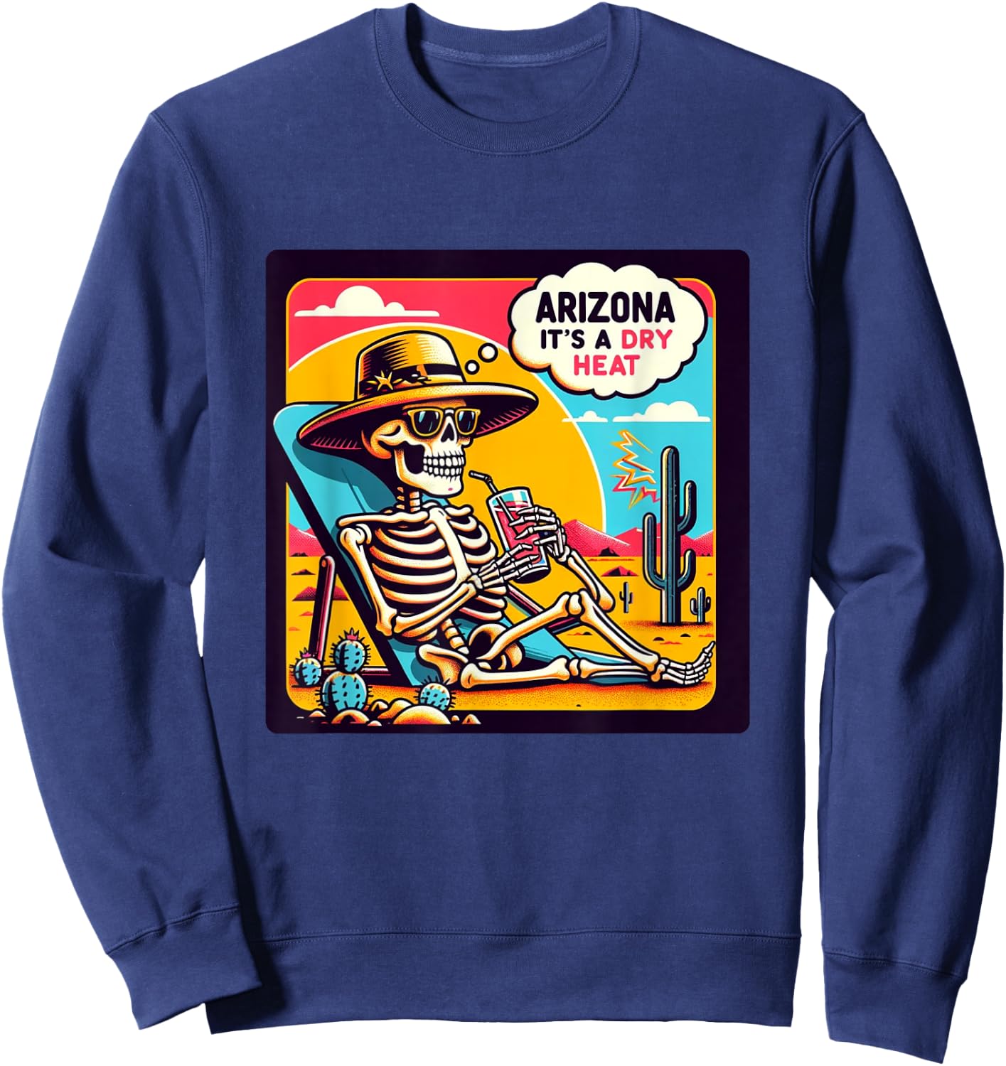 Arizona Skeleton Bone Dry Heat Sweatshirt - Sweatshirt | Navy
