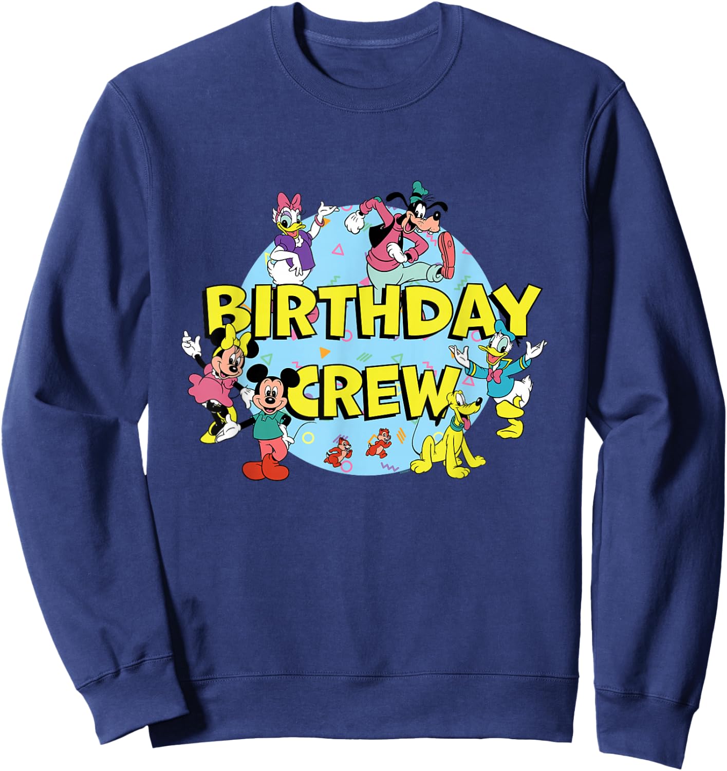 Disney Mickey and Friends Birthday Crew Party Matching Sweatshirt - Sweatshirt | Navy