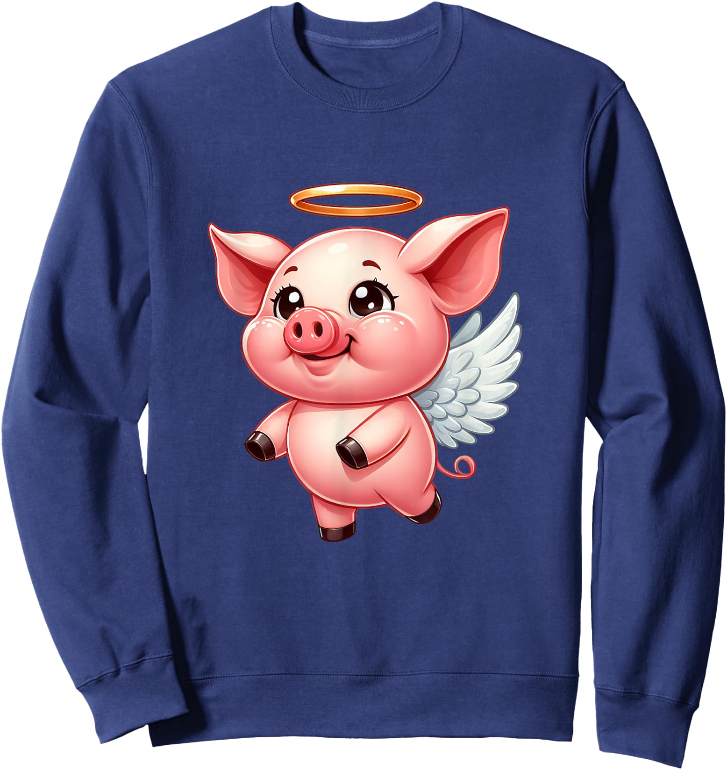 Cute Pig Angel with Wings Sweatshirt - Sweatshirt | Navy