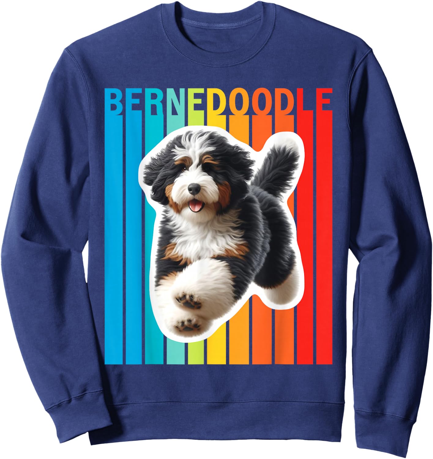 Colorful Bernedoodle Sweatshirt - Sweatshirt | Navy