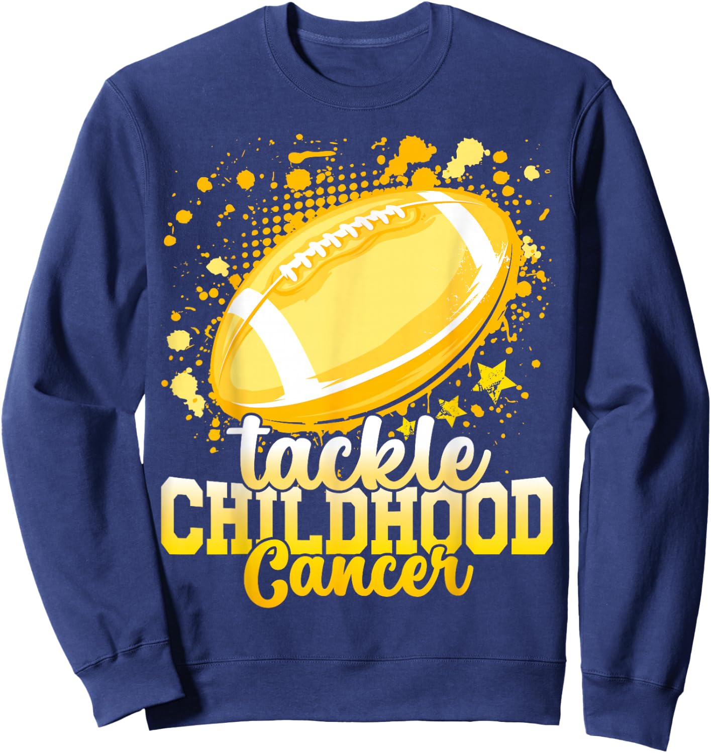 Tackle Childhood cancer football childhood cancer awareness Sweatshirt - Sweatshirt | Navy