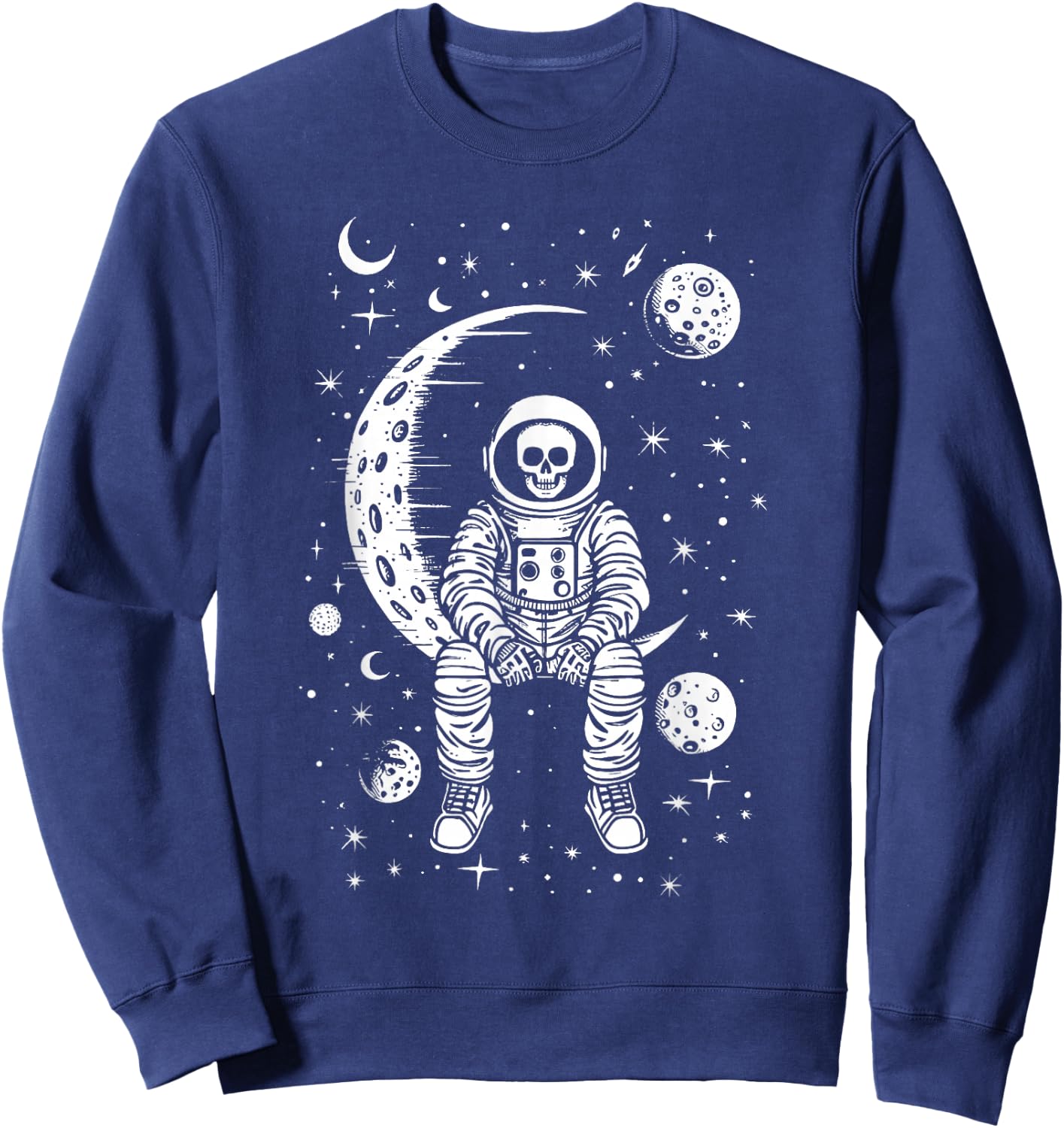 Skeleton Astronaut Halloween Costume Men Women Kids Boys Sweatshirt - Sweatshirt | Navy