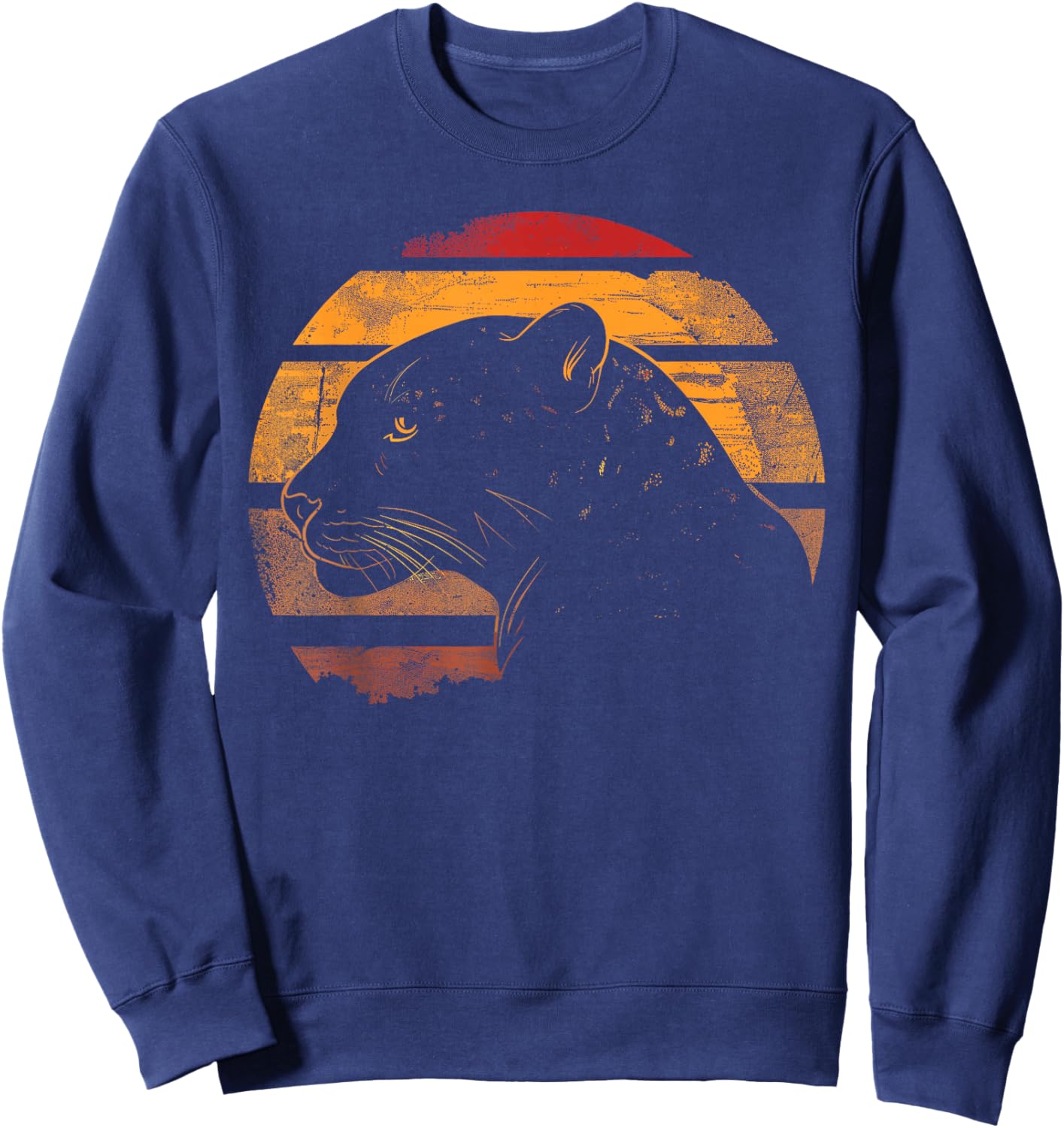 Jaguar Retro Vintage 80s Style Jaguar Wild Animals Lover Sweatshirt - Sweatshirt | Navy