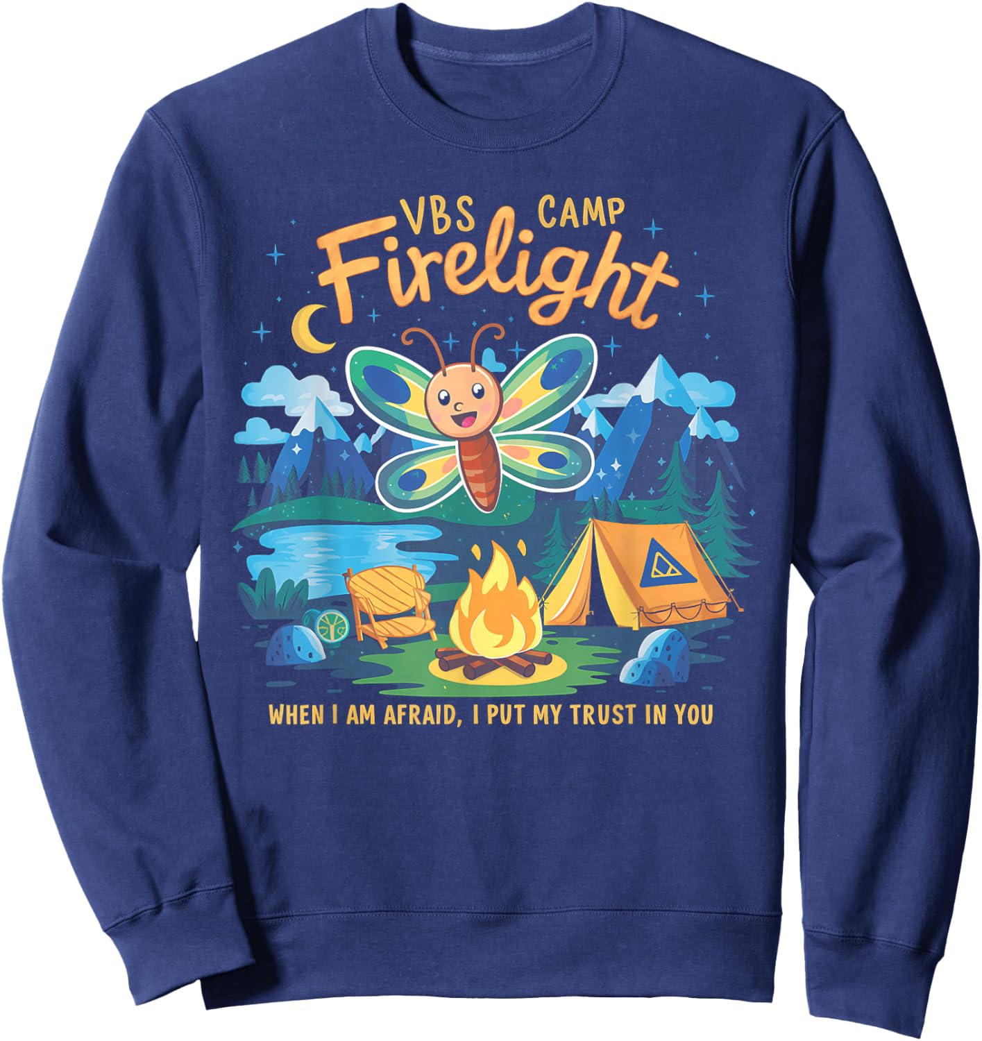 Camp Firelight VBS Camp Vacation Bible School Firework 2024 Sweatshirt - Sweatshirt | Navy